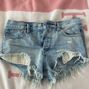 Free people loving good vibrations jean shorts